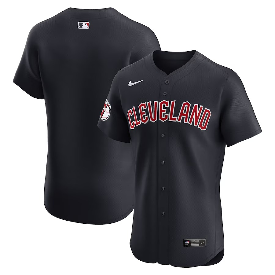 Men's Cleveland Guardians Nike Navy Alternate Vapor Premier Elite Patch Jersey - Jersey