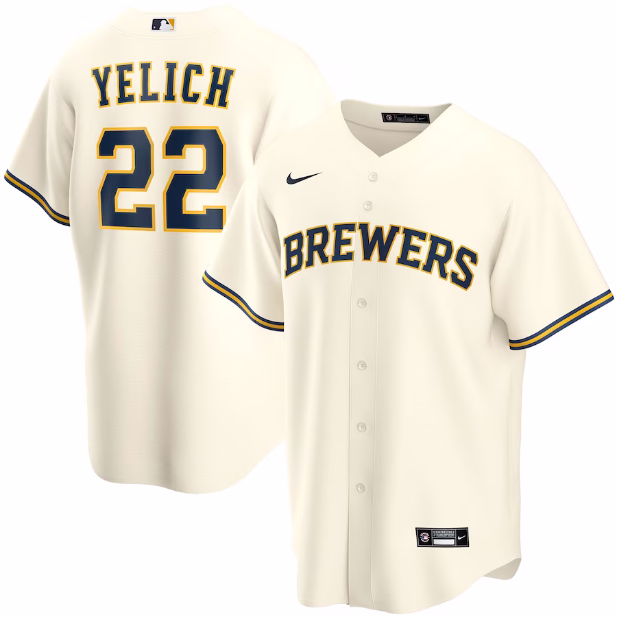 Youth Milwaukee Brewers Christian Yelich Nike Cream Alternate Replica Player Jersey - Jersey