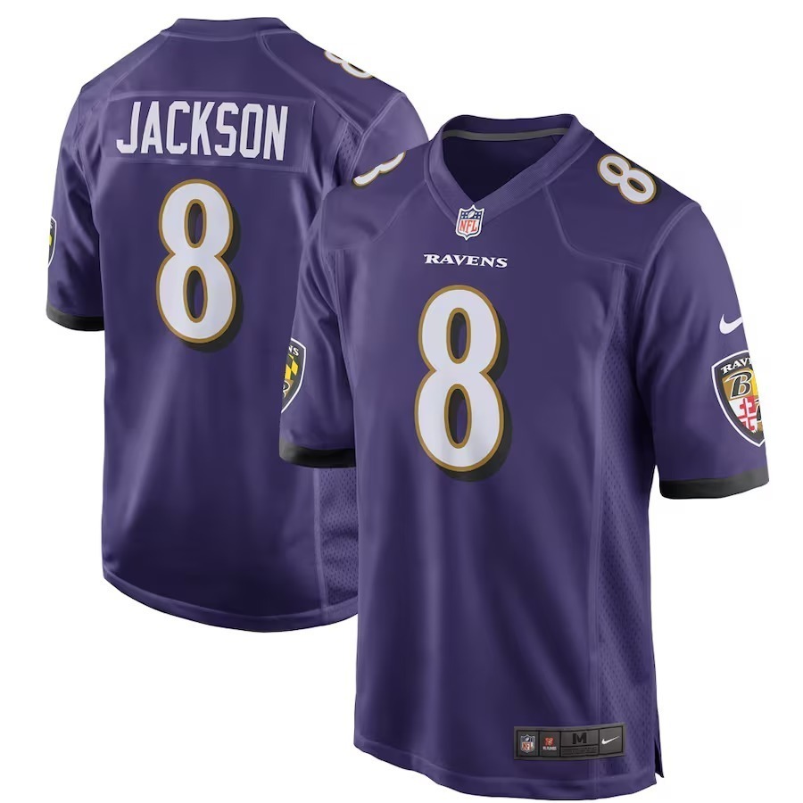 Men's Baltimore Ravens Lamar Jackson Nike Purple Game Player Jersey - Jersey