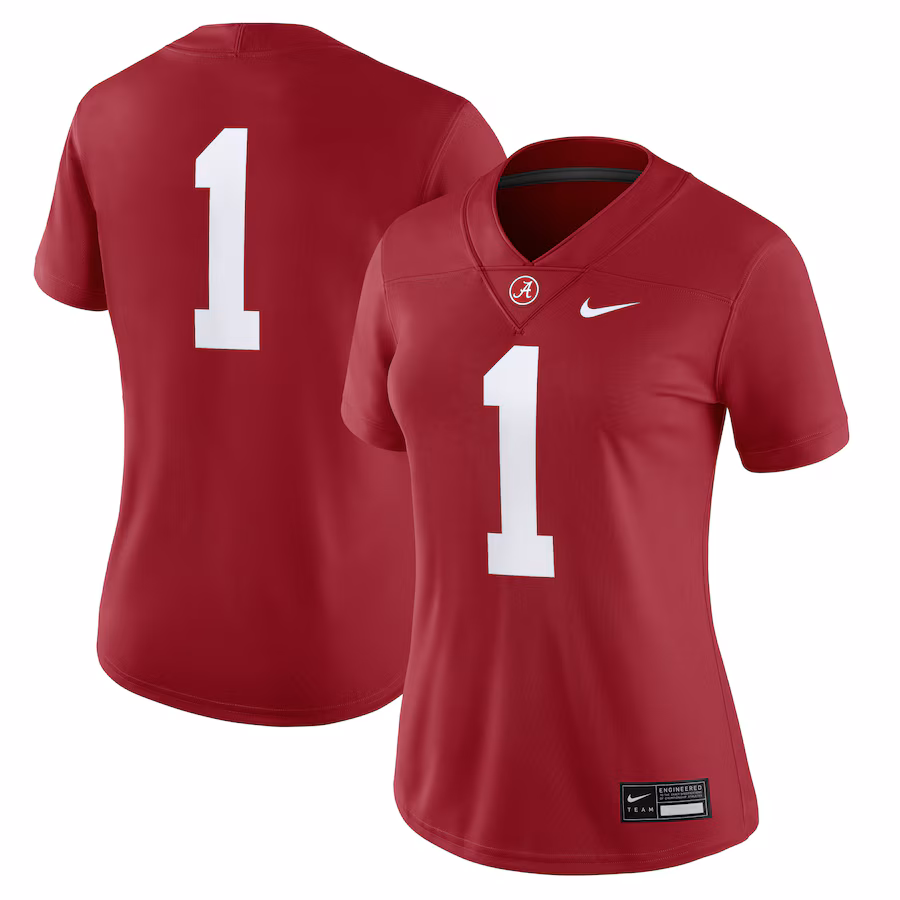 Women's Nike #1 Crimson Alabama Crimson Tide Game Jersey - Jersey