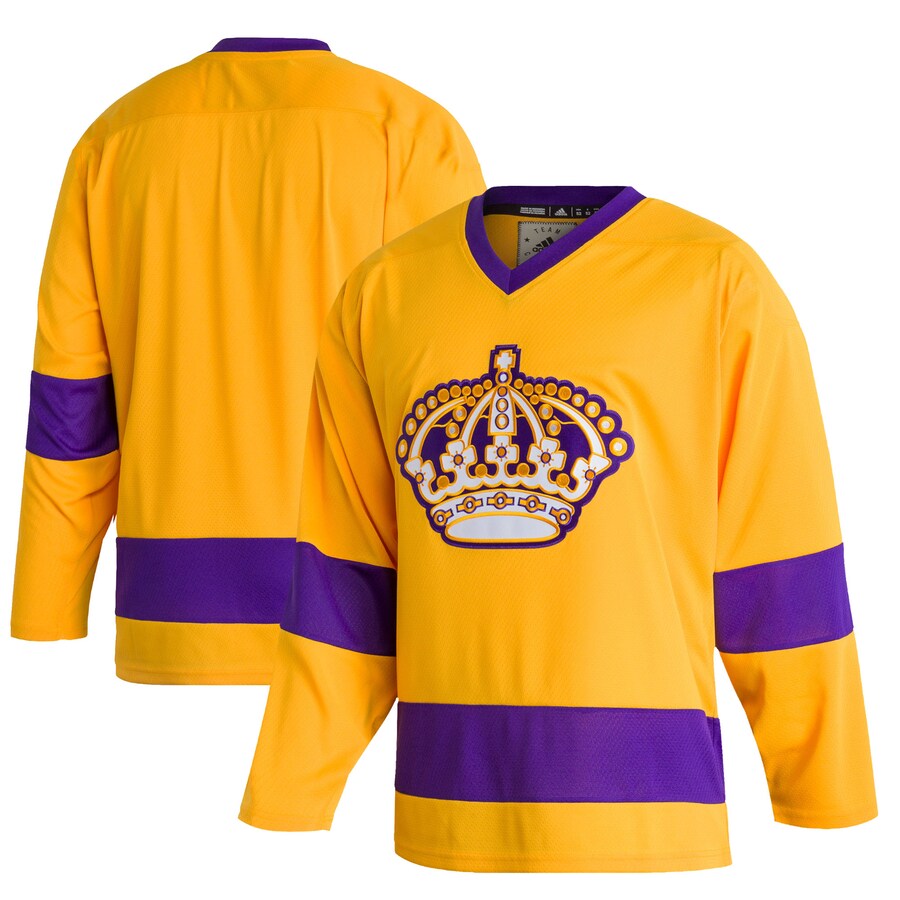 Men's Los Angeles Kings adidas Gold Team Classics Authentic Blank Jersey - Jersey