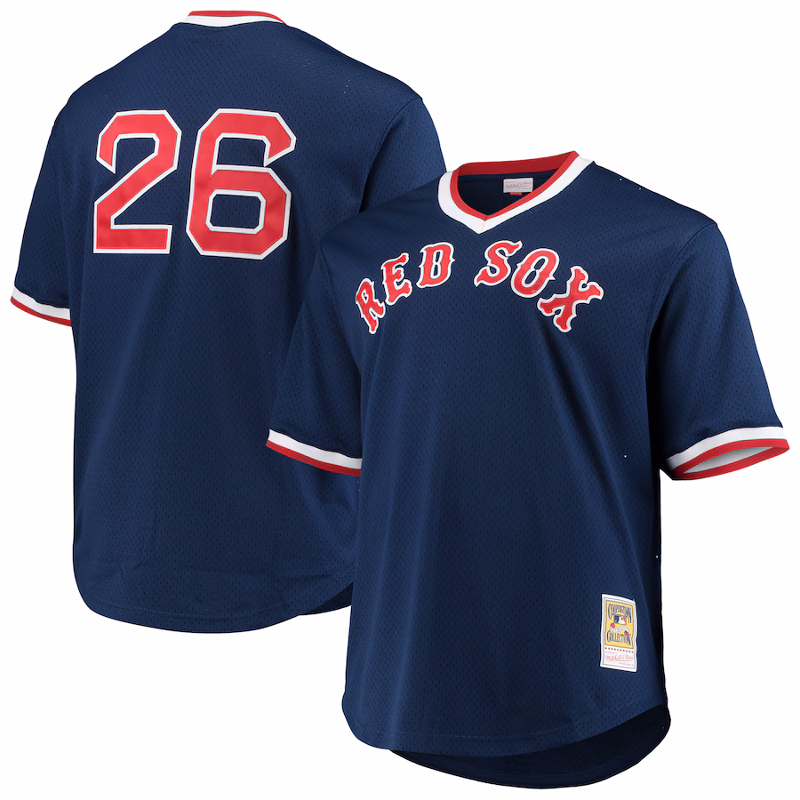 Men's Boston Red Sox Wade Boggs Mitchell & Ness Navy Big & Tall Cooperstown Collection Mesh Batting Practice Jersey - Jersey