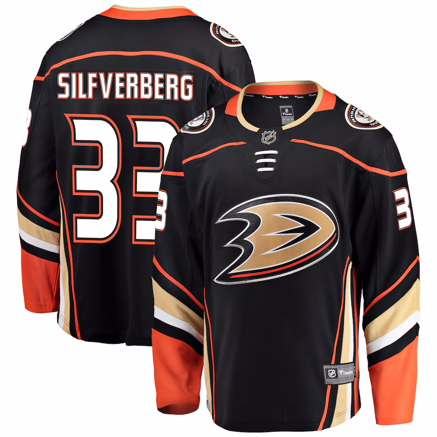 Men's Anaheim Ducks Jakob Silfverberg Fanatics Black Breakaway Player Jersey - Jersey