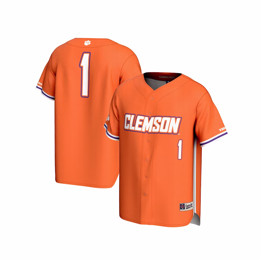 #1 Clemson Tigers GameDay Greats Youth Lightweight Baseball Fashion Jersey - Orange - Jersey