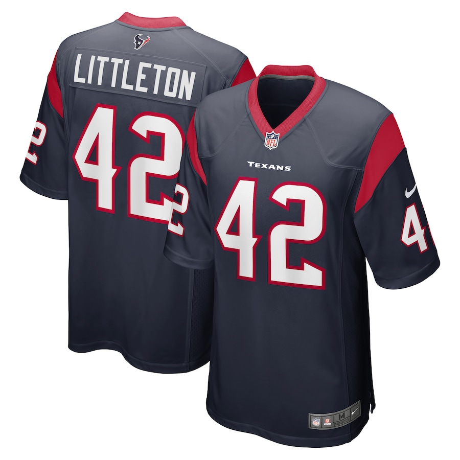 Men's Houston Texans Cory Littleton Nike Navy Game Player Jersey - Jersey