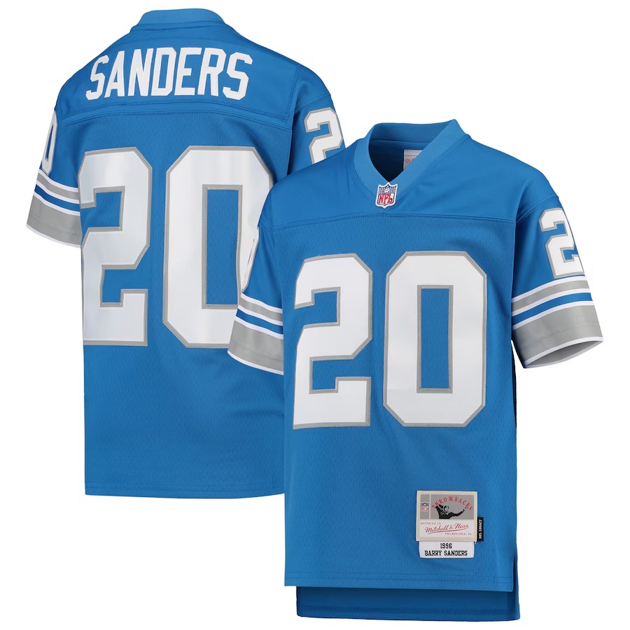 Youth Detroit Lions Barry Sanders Mitchell & Ness Blue 1996 Legacy Retired Player Jersey - Jersey