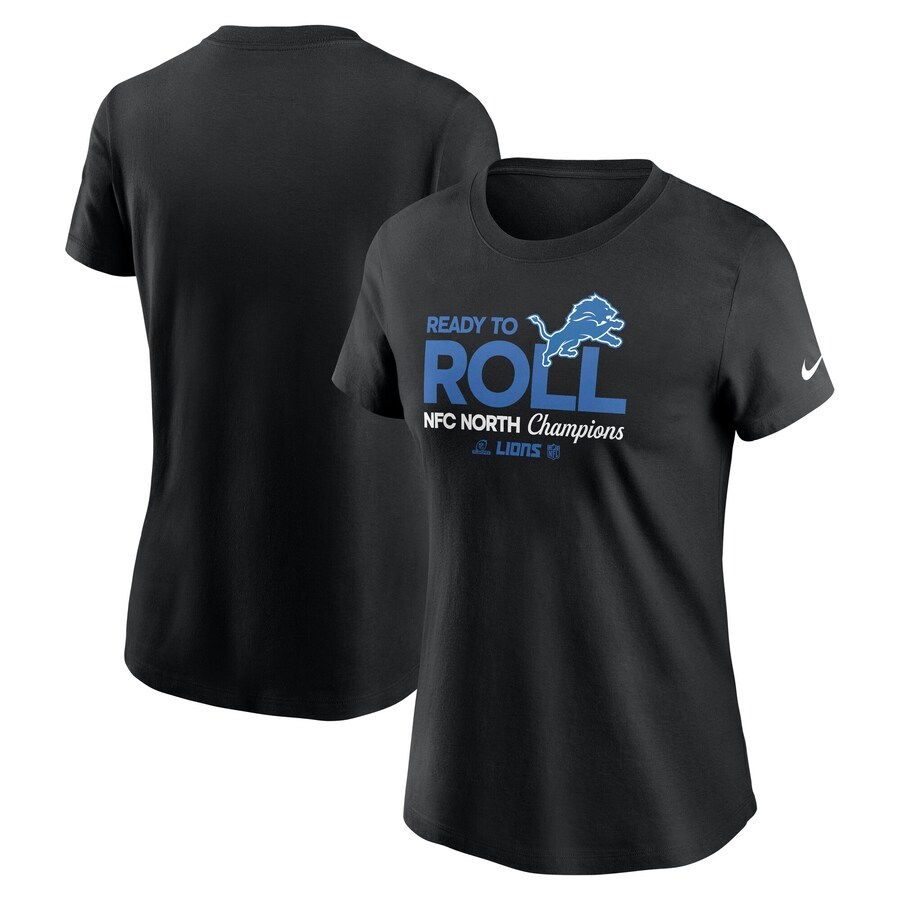 Women's Detroit Lions Nike Black 2024 NFC North Division Champions Locker Room Trophy Collection T-Shirt - Jersey