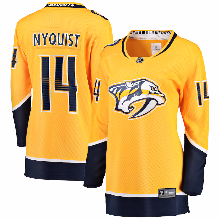 Women's Nashville Predators Gustav Nyquist Fanatics Gold Home Breakaway Player Jersey - Jersey