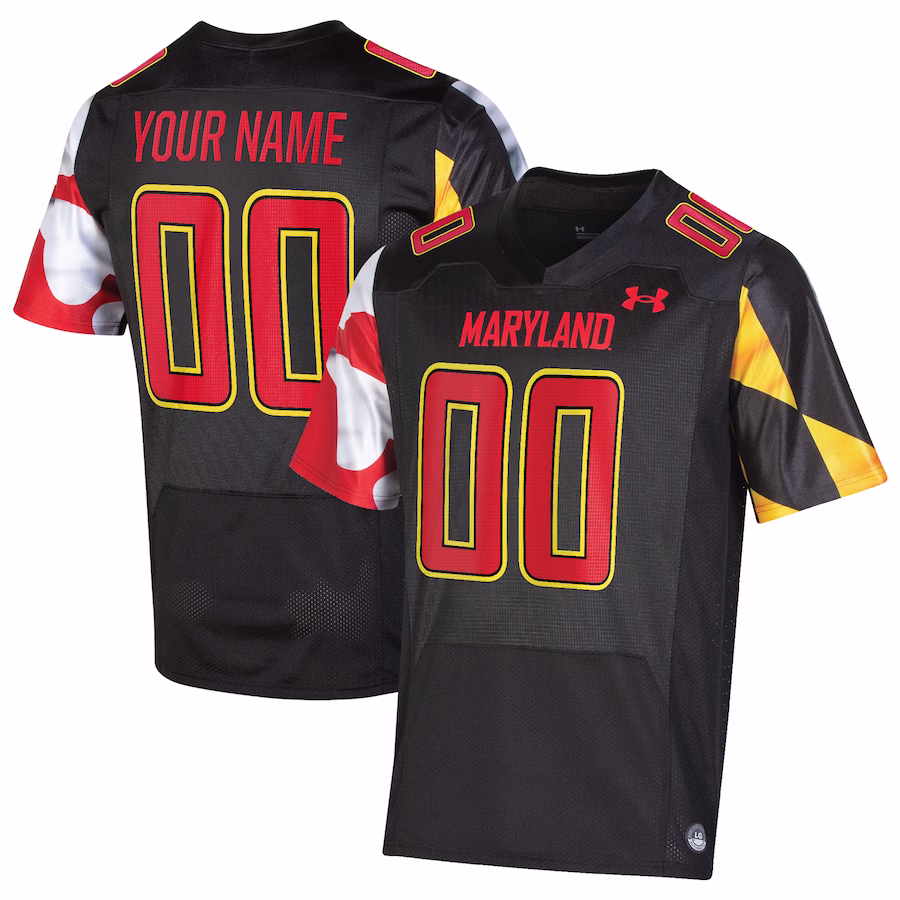 Maryland Terrapins Under Armour Custom Jersey - Black - Jersey