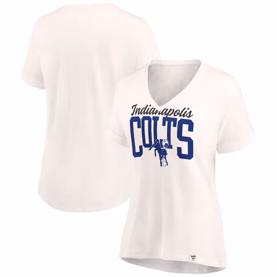 Women's Indianapolis Colts Fanatics Oatmeal Motivating Force Lightweight V-Neck T-Shirt - Jersey