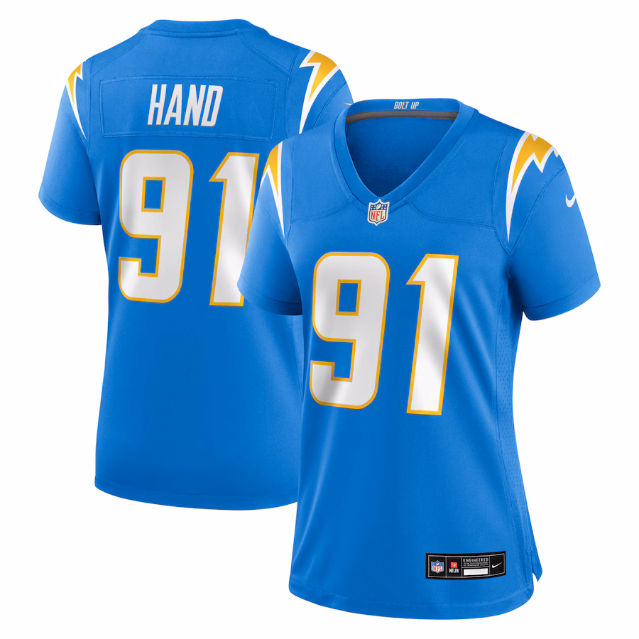 Women's Los Angeles Chargers Da'Shawn Hand Nike Powder Blue Team Game Jersey - Jersey