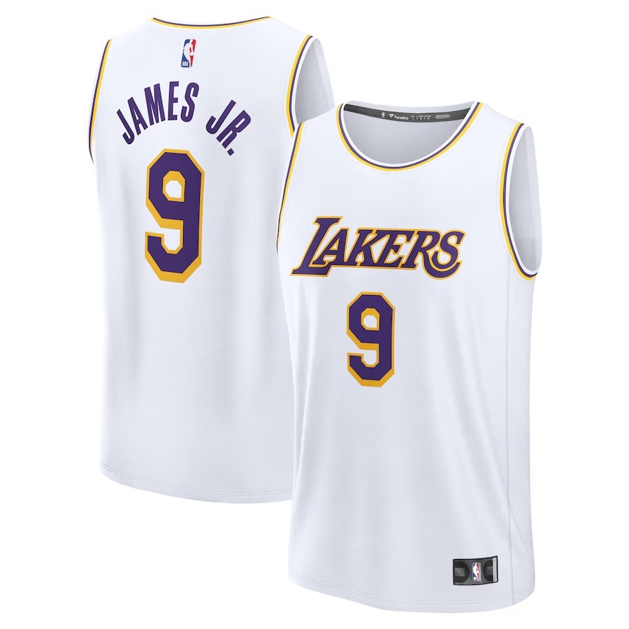 Men's Los Angeles Lakers Bronny James Fanatics White Fast Break Replica Player Jersey - Association Edition - Jersey