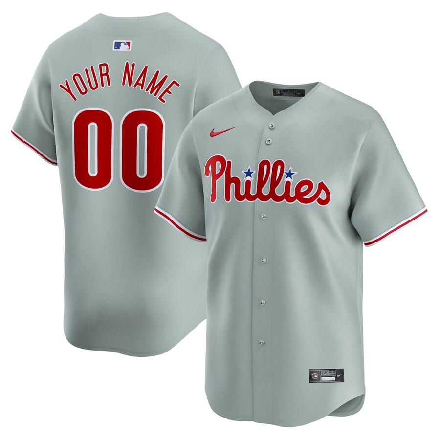 Men's Philadelphia Phillies  Nike Gray Away Limited Custom Jersey - Jersey