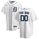 Men's Detroit Tigers Nike White Home Replica Custom Jersey - Jersey