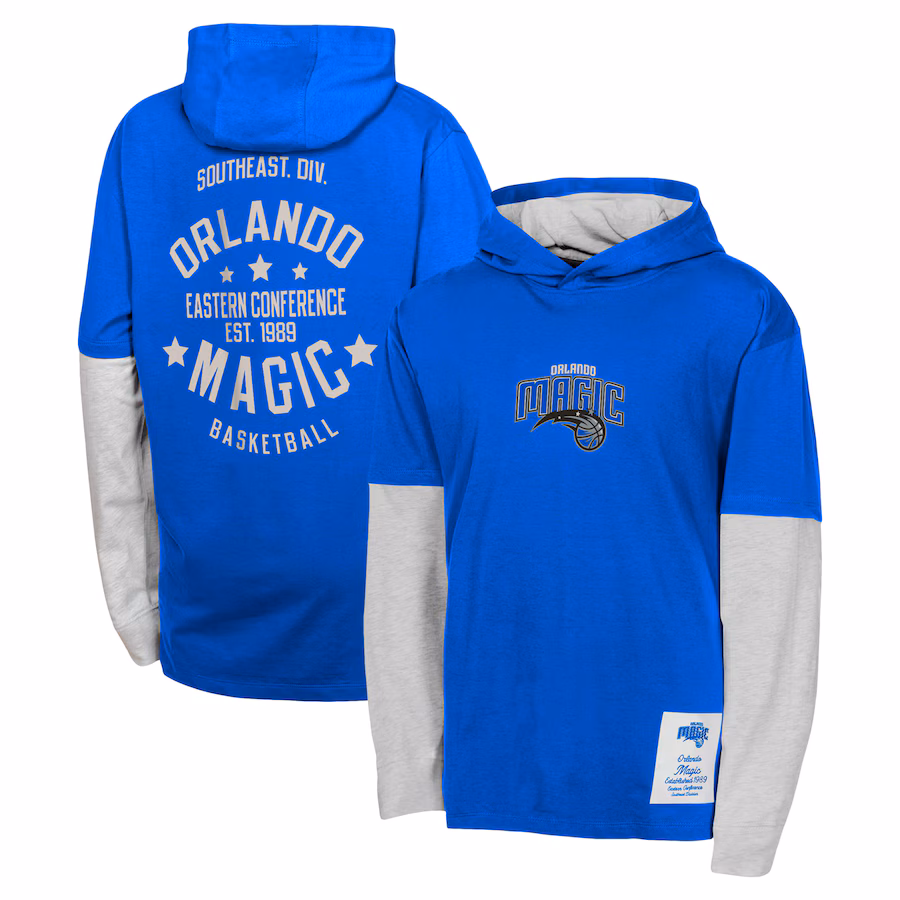 Youth Orlando Magic Blue Small Ball Long Sleeve Hoodie T-Shirt - Jersey