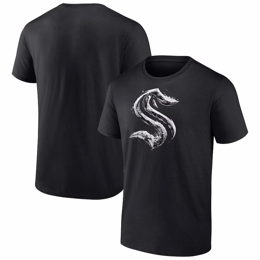 Men's Seattle Kraken Black Iced Out T-Shirt - Jersey