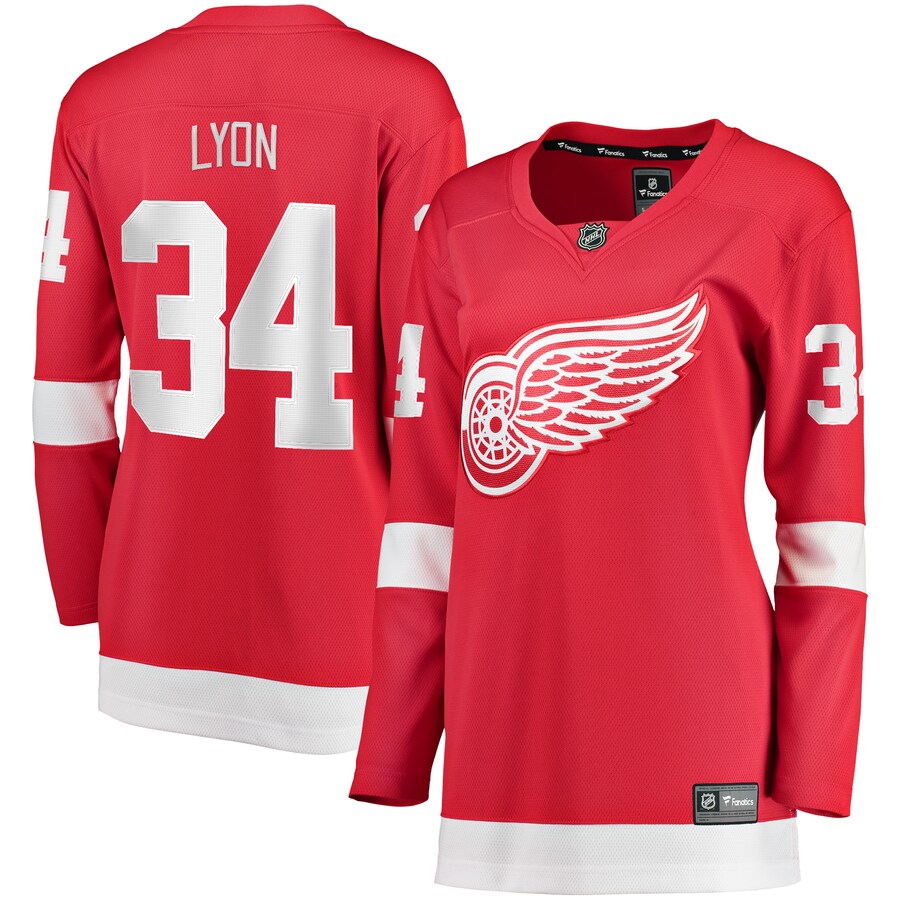 Women's Detroit Red Wings Alex Lyon Fanatics Branded Red Home Breakaway Player Jersey - Jersey