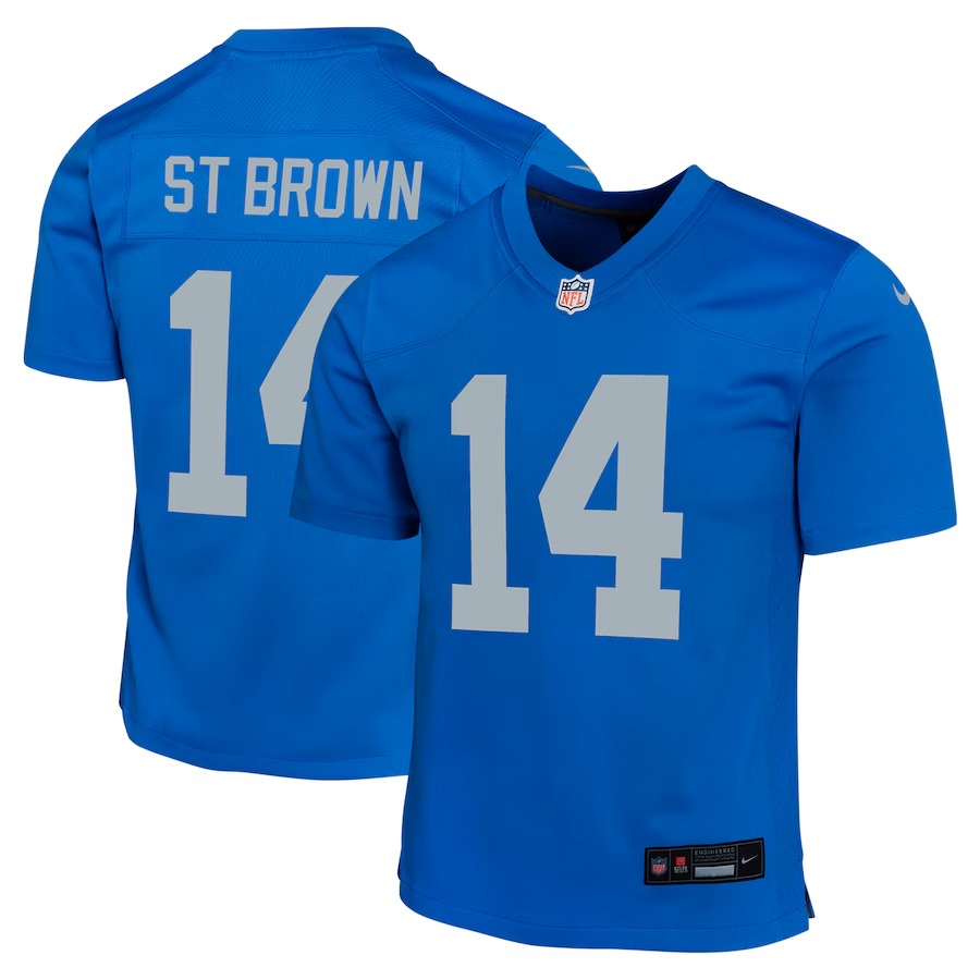 Youth Detroit Lions Amon-Ra St. Brown Nike  Blue Alternate Game Jersey - Jersey