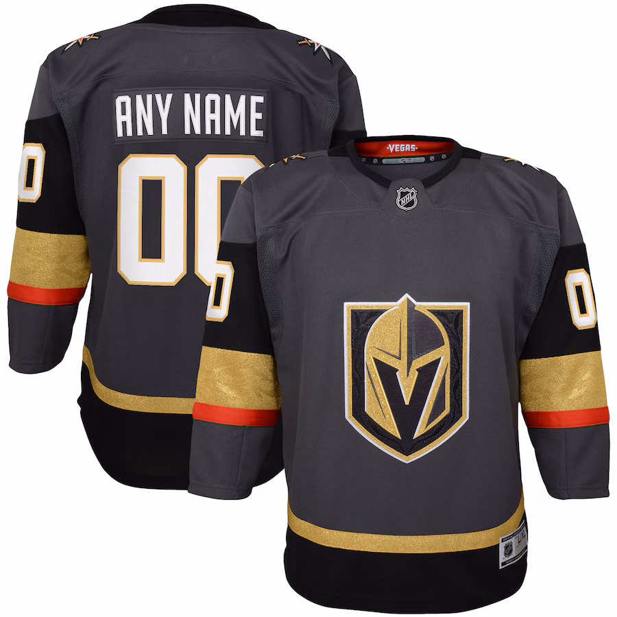 Youth Vegas Golden Knights Gray Alternate Premier Custom Jersey - Jersey