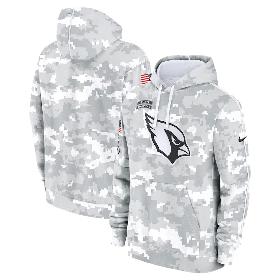 Men's Arizona Cardinals Nike Arctic Camo 2024 Salute to Service Club Fleece Pullover Hoodie - Jersey