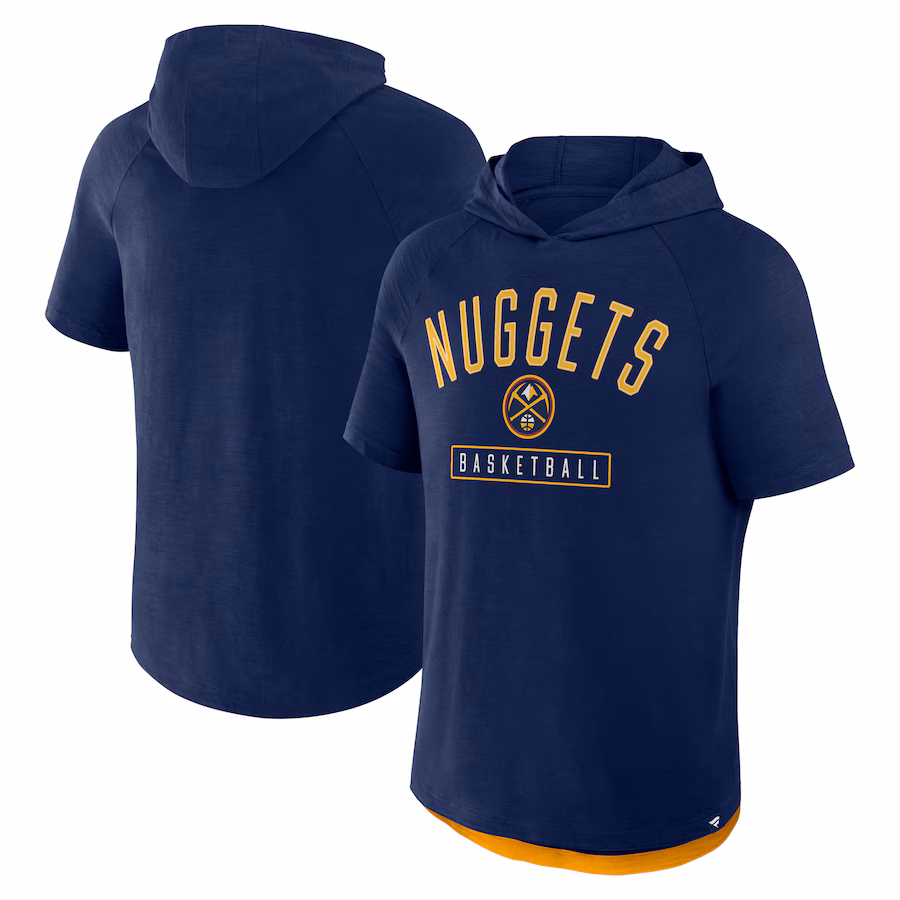 Men's Denver Nuggets Fanatics Athletic Navy Pass Legend Hooded T-Shirt - Jersey