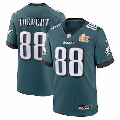 Men's Philadelphia Eagles Dallas Goedert Nike Midnight Green Super Bowl LIX Game Player Jersey - Jersey