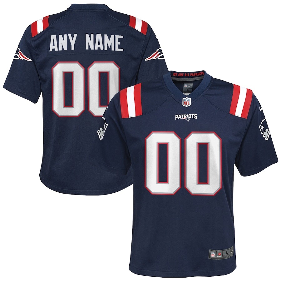 Youth New England Patriots Nike Navy Custom Game Jersey - Jersey