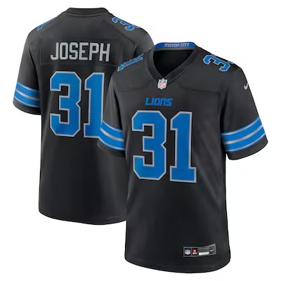 Men's Detroit Lions Kerby Joseph Nike Black Alternate 2 Game Jersey - Jersey