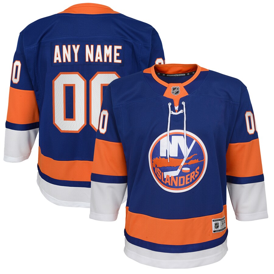 Youth New York Islanders Blue Home Premier Custom Jersey - Jersey