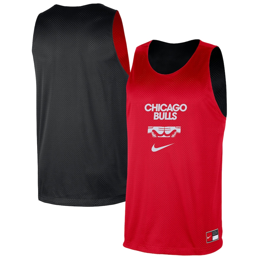 Men's Chicago Bulls Nike Red/Black Courtside Reversible Mesh Practice Jersey - Jersey