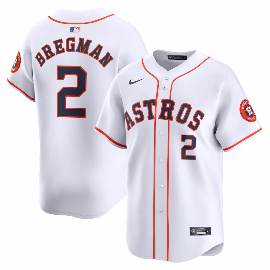 Men's Houston Astros Alex Bregman Nike White Home Limited Player Jersey - Jersey