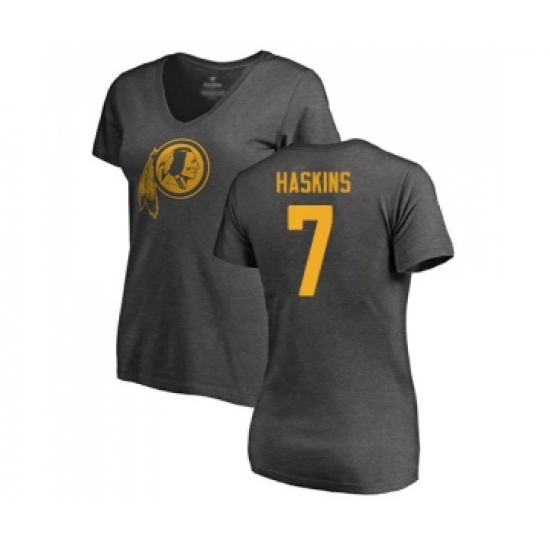 Football Women's Washington Redskins #7 Dwayne Haskins Ash One Color T-Shirt - Jersey