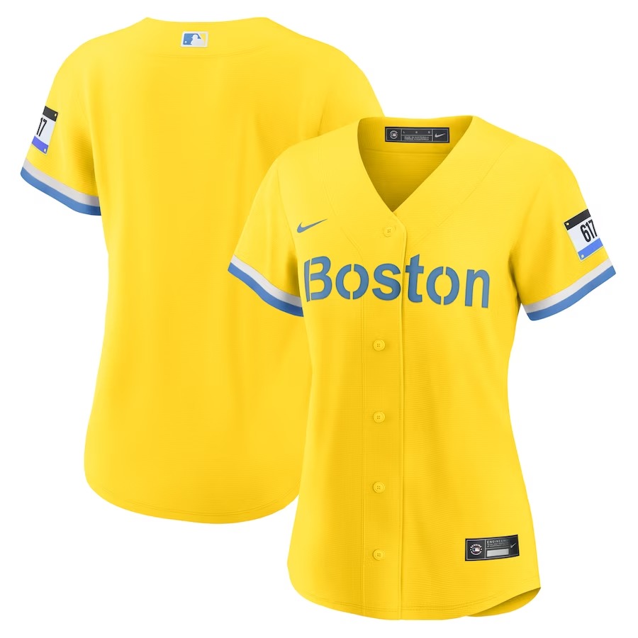 Women's Boston Red Sox Nike Gold/Light Blue City Connect Replica Jersey - Jersey