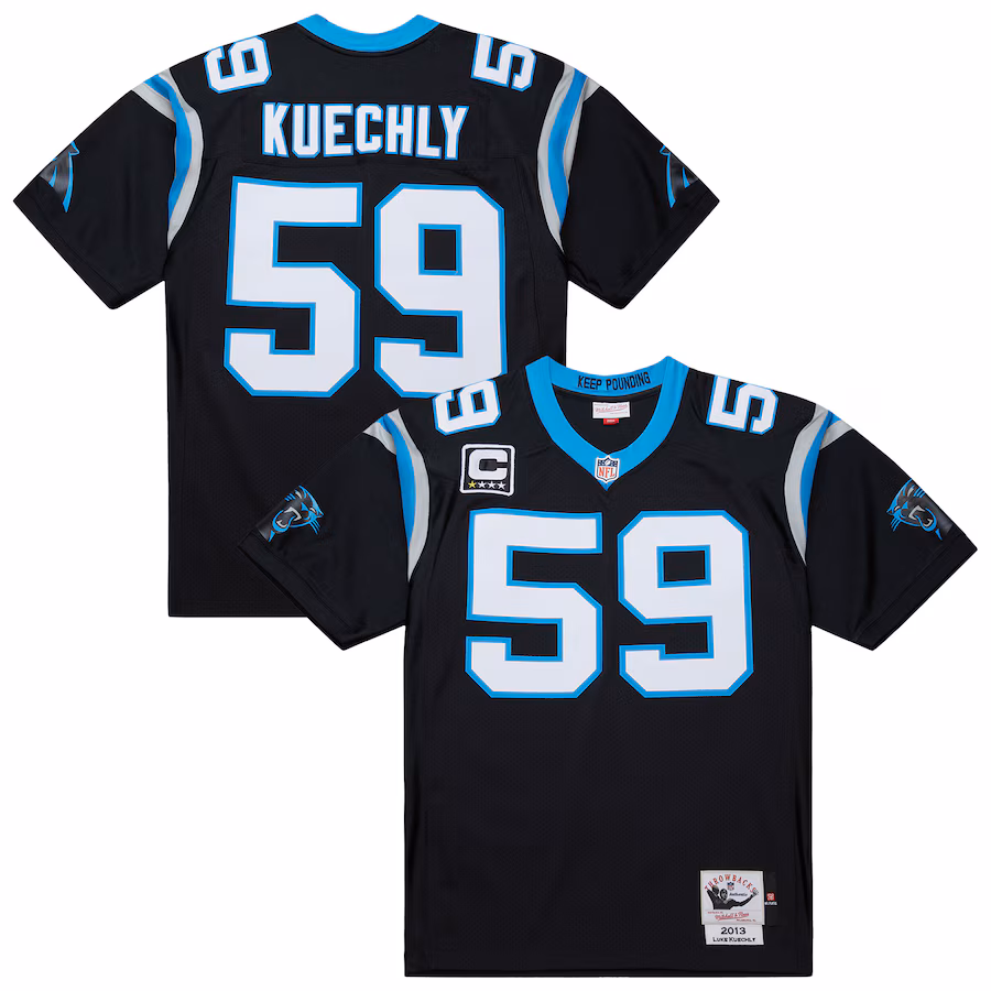 Men's Carolina Panthers Luke Kuechly Mitchell & Ness Black 2013 Authentic Throwback Retired Player Jersey - Jersey