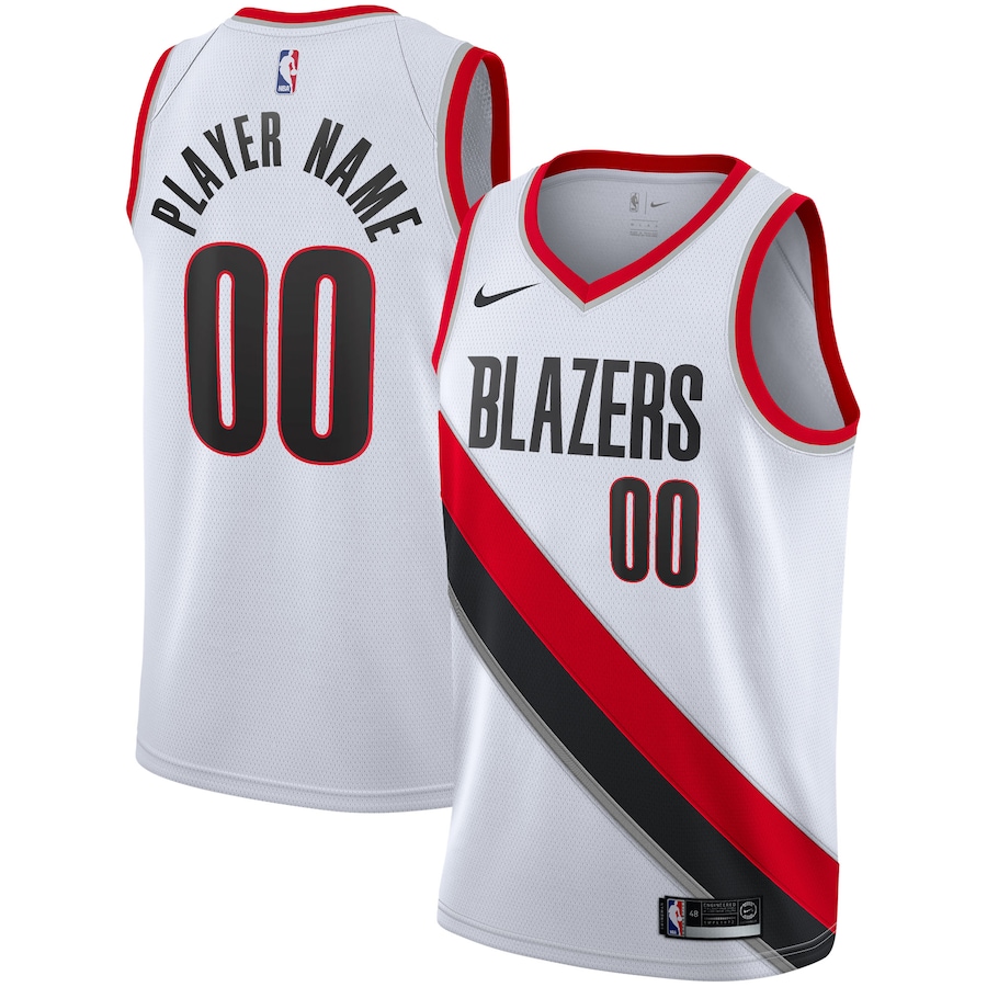 Men's Portland Trail Blazers Nike White 2020/21 Swingman Custom Jersey - Association Edition - Jersey