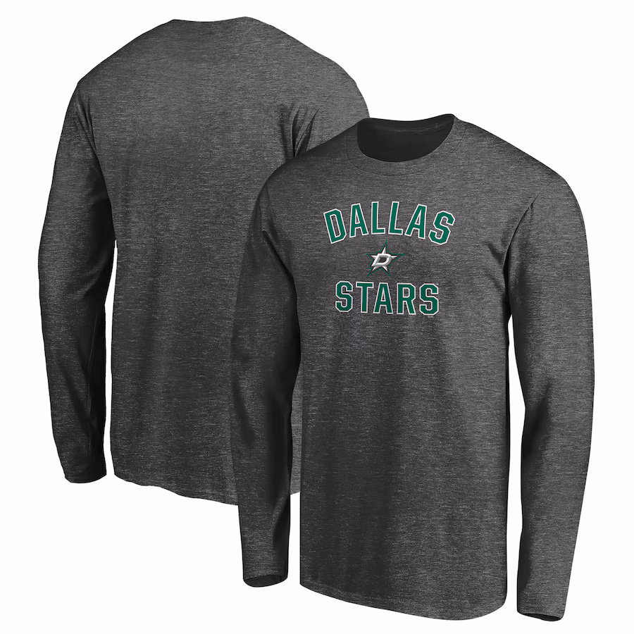 Men's Dallas Stars Charcoal Victory Arch Long Sleeve T-Shirt - Jersey