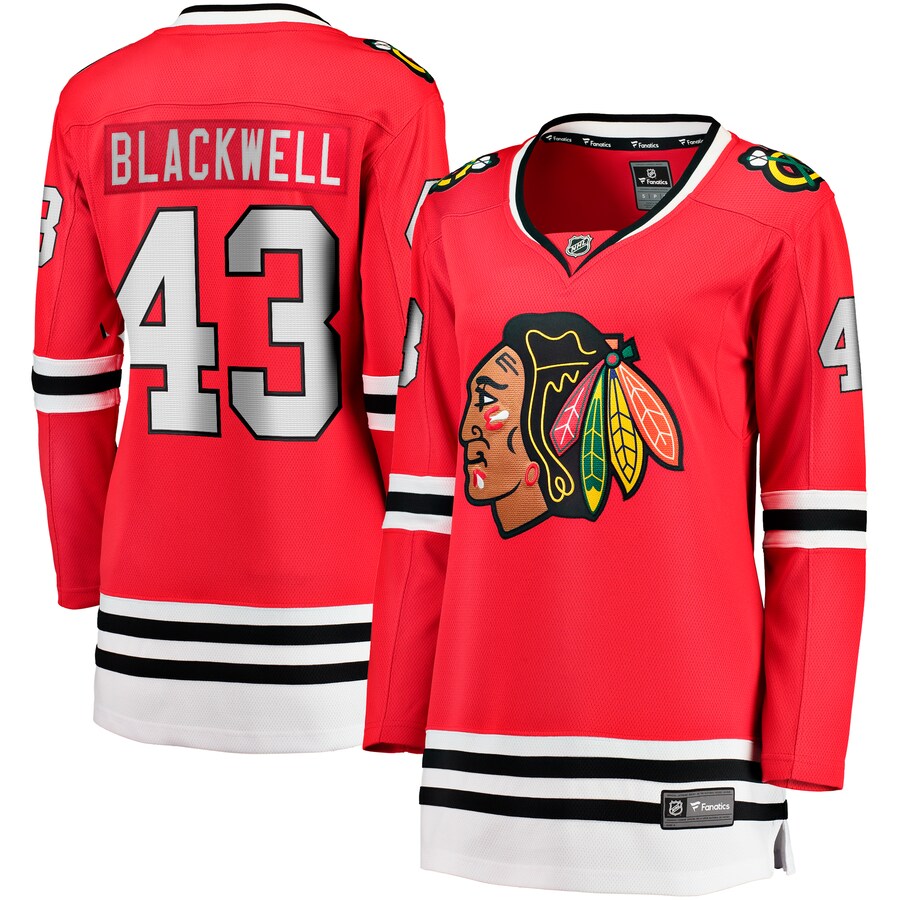 Women's Chicago Blackhawks Colin Blackwell Fanatics Branded Red Home Breakaway Player Jersey - Jersey