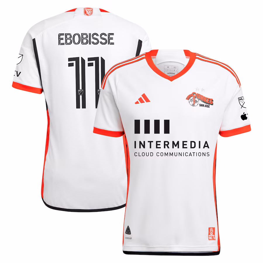 Men's San Jose Earthquakes Jeremy Ebobisse adidas White 2024 The 50 Kit Authentic Player Jersey - Jersey