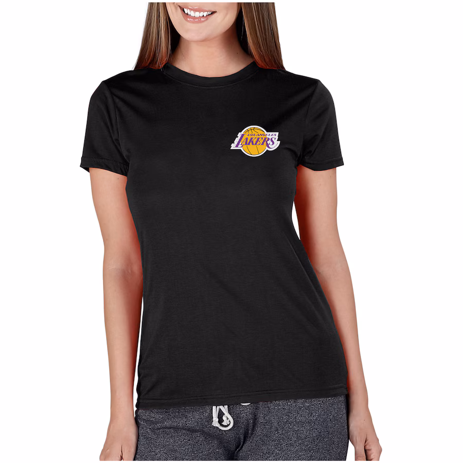 Women's Los Angeles Lakers Concepts Sport Black Marathon Knit T-Shirt - Jersey