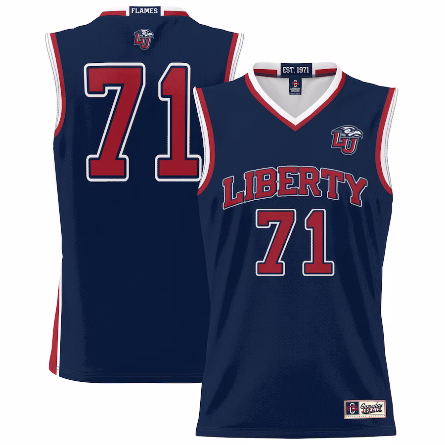 #71 Liberty Flames GameDay Greats Youth Lightweight Basketball Jersey - Navy - Jersey