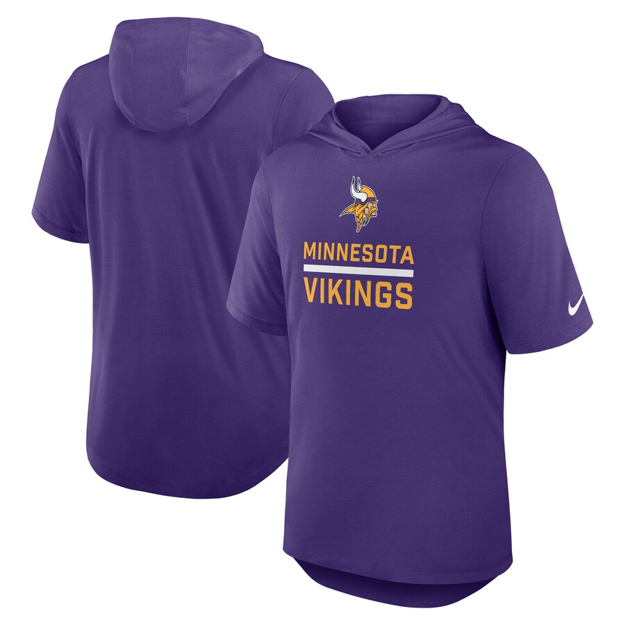 Men's Minnesota Vikings Nike Purple Lockup Tri-Blend Hoodie T-Shirt - Jersey