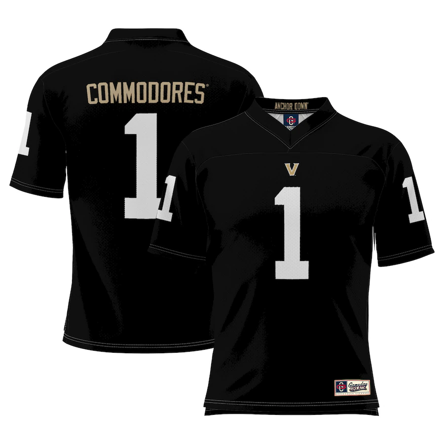 Youth GameDay Greats #1  Black Vanderbilt Commodores Football Jersey - Jersey