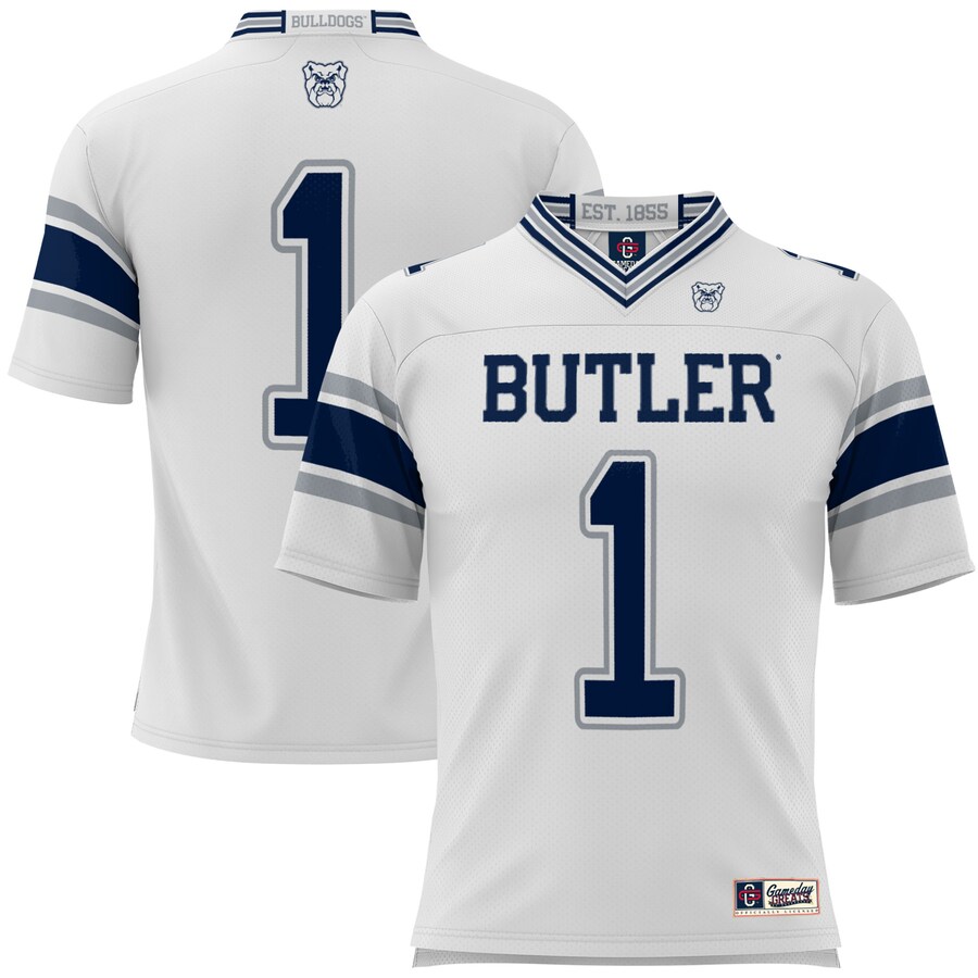 Youth GameDay Greats #1 White Butler Bulldogs Football Jersey - Jersey