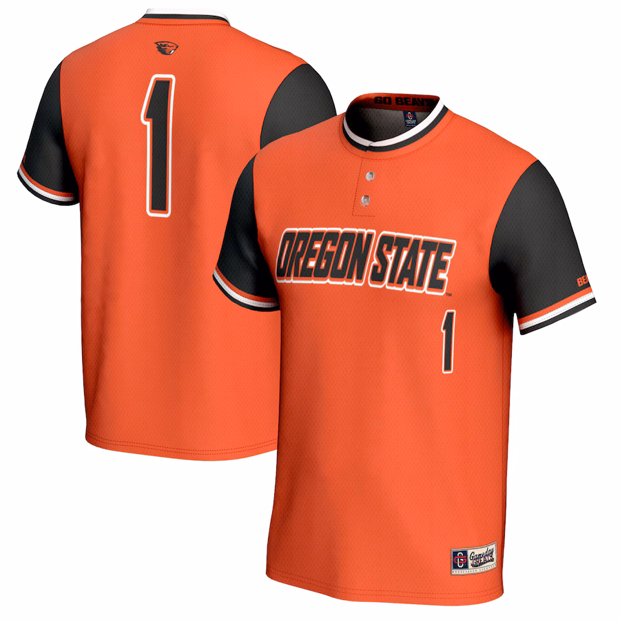 #1 Oregon State Beavers GameDay Greats Unisex Softball Fashion Jersey - Orange - Jersey