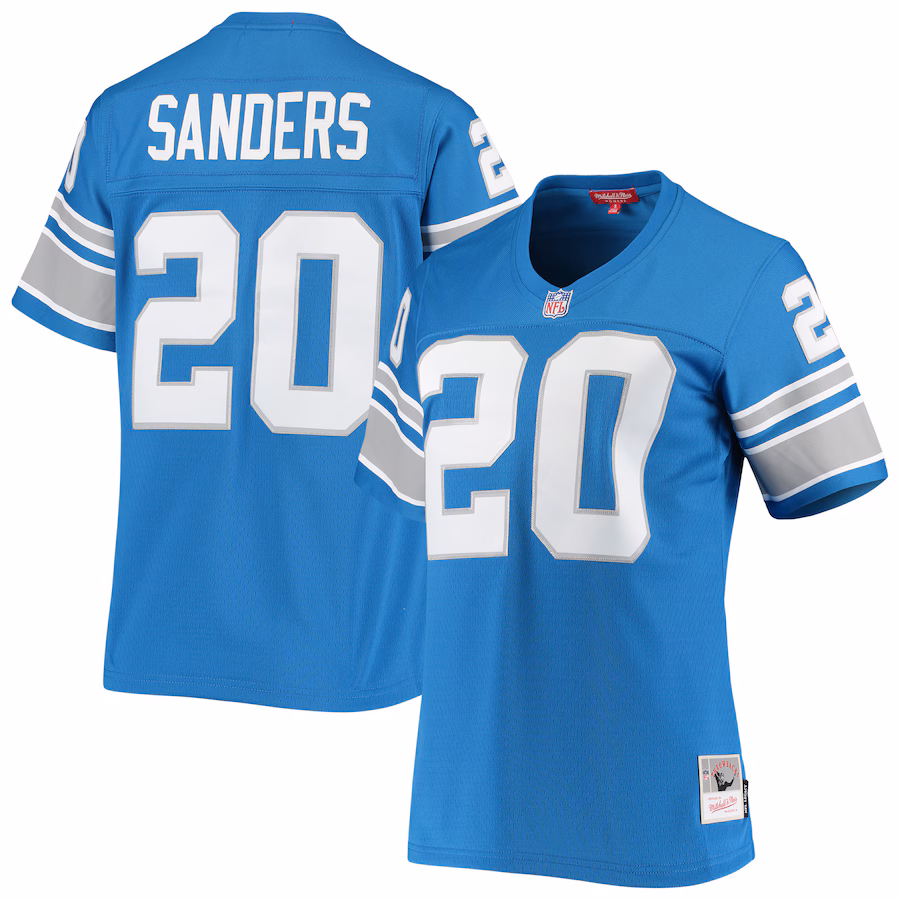 Women's Detroit Lions Barry Sanders Mitchell & Ness Blue 1996 Legacy Replica Jersey - Jersey