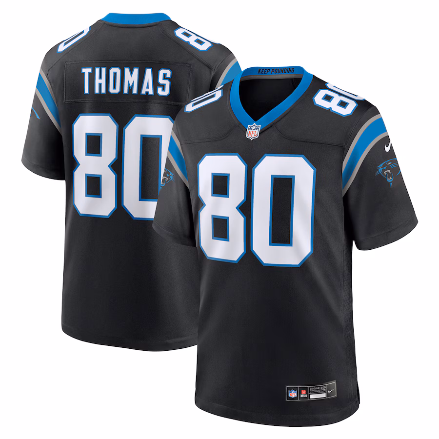 Men's Carolina Panthers Ian Thomas Nike Black Team Game Jersey - Jersey