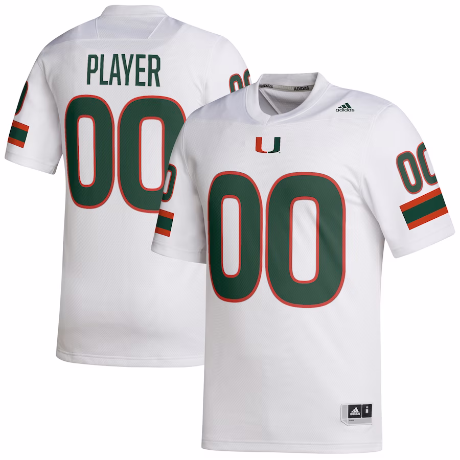 Miami Hurricanes adidas Pick-A-Player NIL Replica Football Jersey - White - Jersey