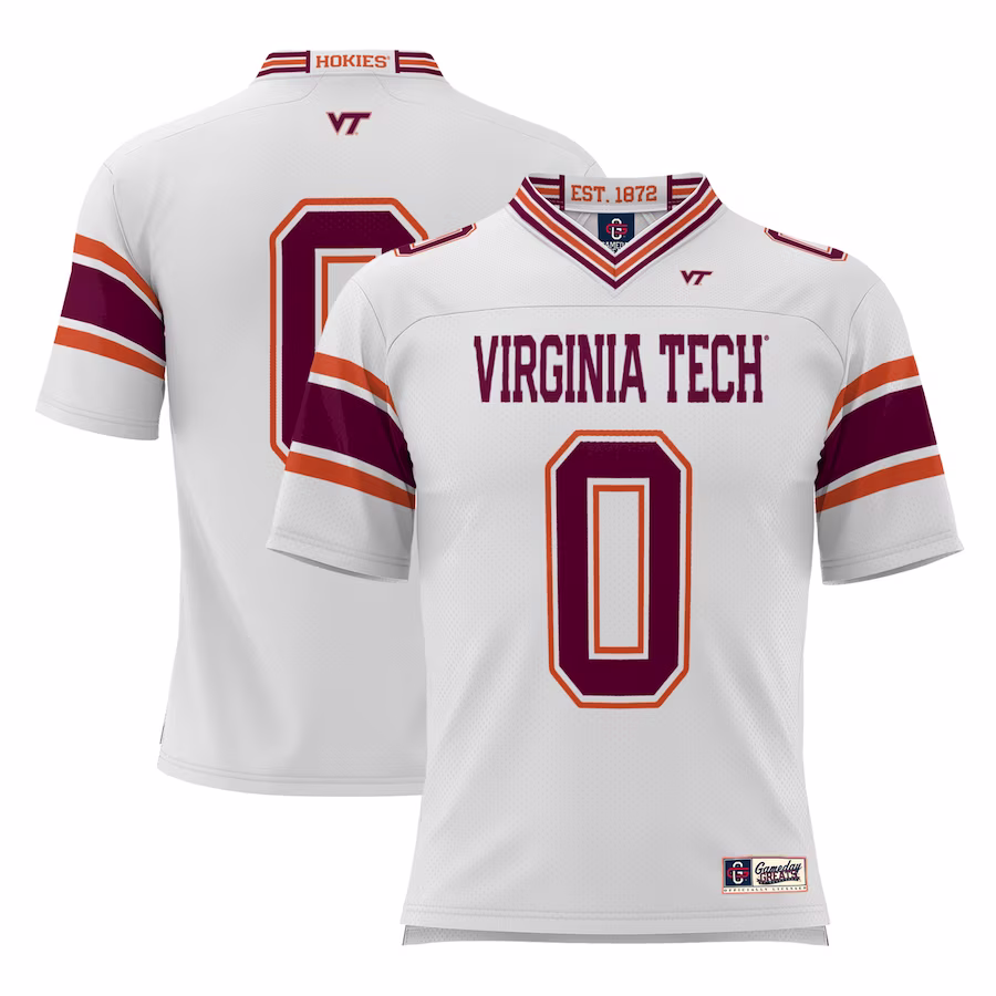 #0 Virginia Tech Hokies GameDay Greats Youth Football Jersey - White - Jersey