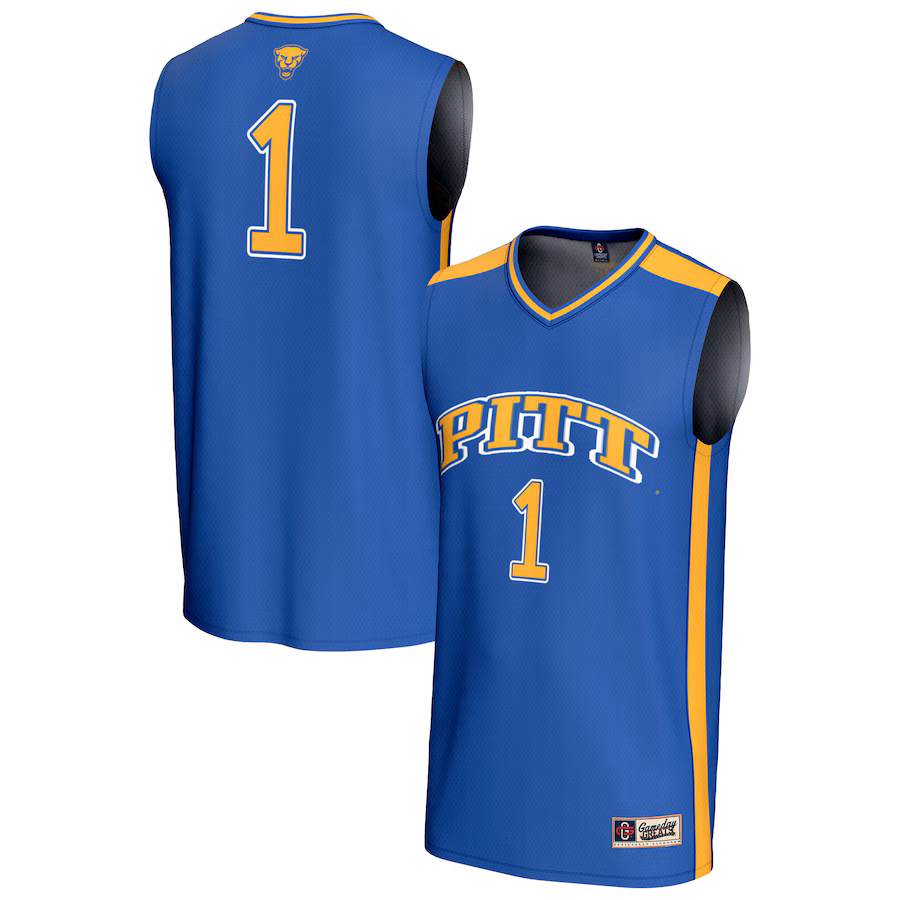 Youth GameDay Greats #1 Royal Pitt Panthers Lightweight Collegiate Basketball Fashion Jersey - Jersey