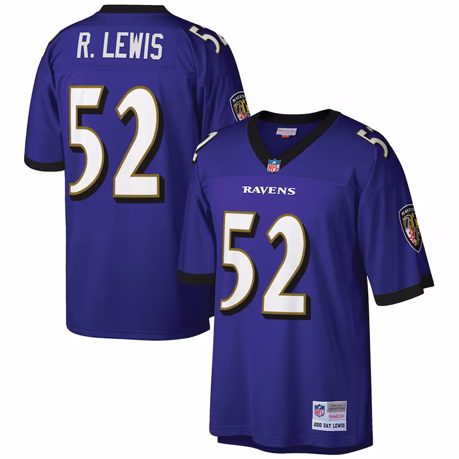 Men's Baltimore Ravens Ray Lewis Mitchell & Ness Purple Big & Tall 2000 Retired Player Replica Jersey - Jersey